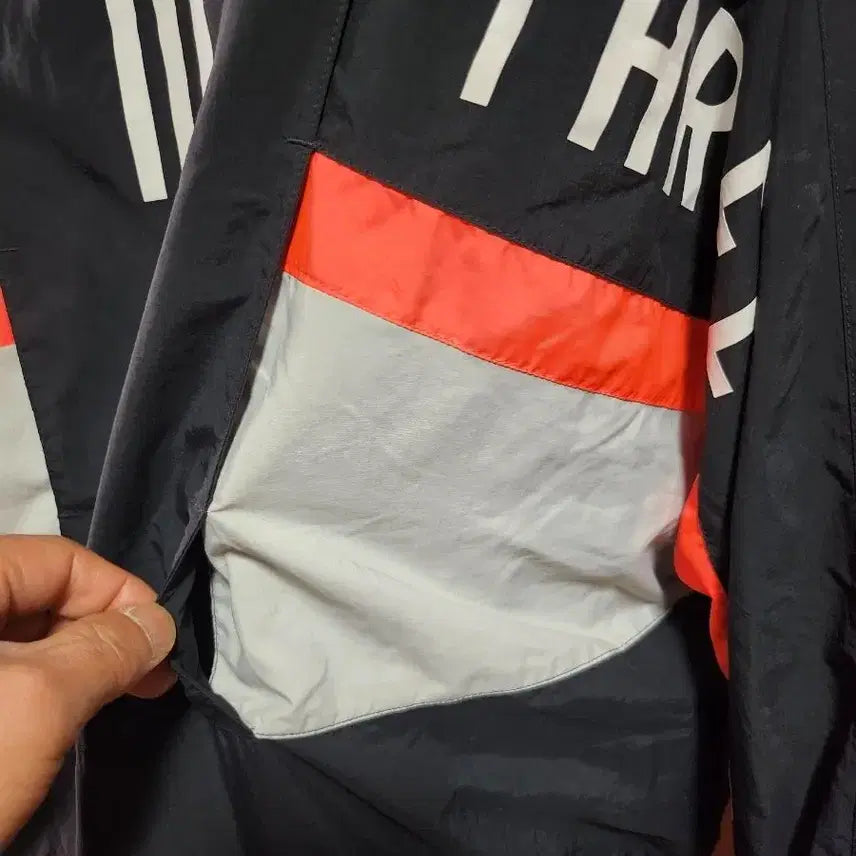 [BUNJANG] Adidas Color Block Windbreaker Jacket (M) / 아디다스삼선 빅로고 컬러블록 바람막이 자켓 (M)