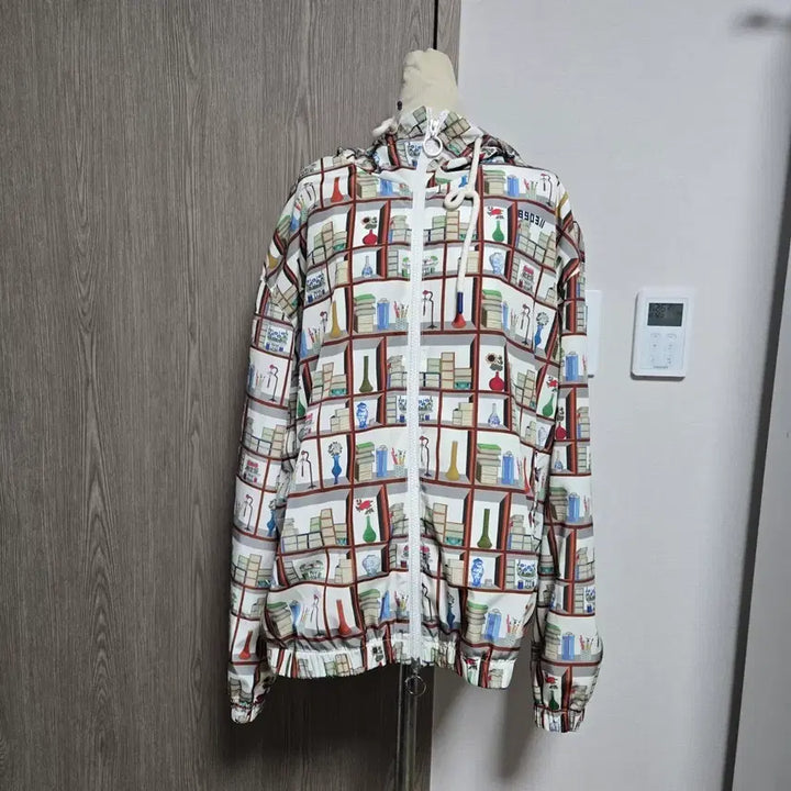 [BUNJANG] Beanpole Bookcase Pattern Hoodie Zip-Up Jacket (Overfit) / !!오늘만 이 가격  빈폴 책꽂이 패턴 후드 집업 자켓 오버핏