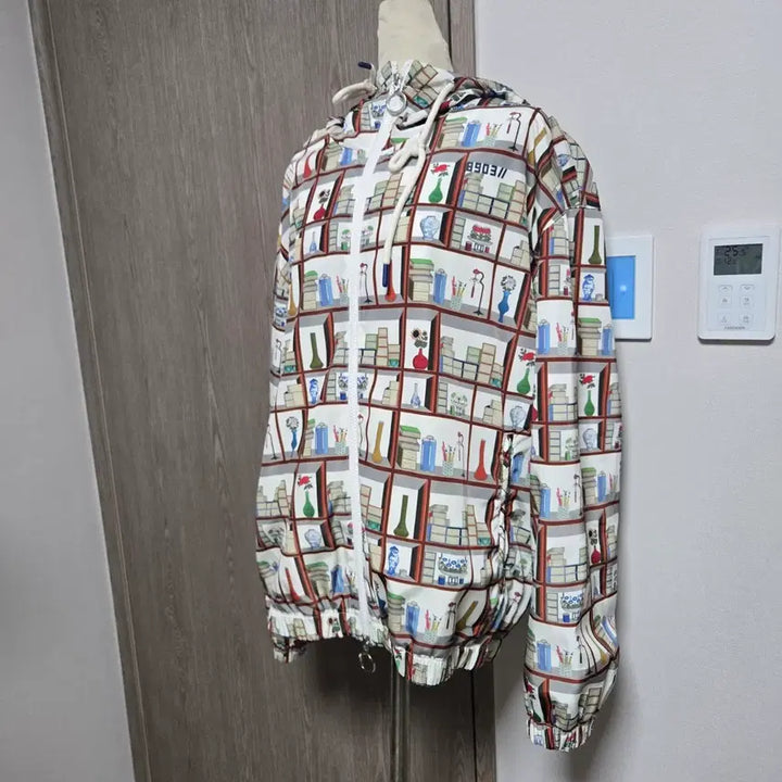 [BUNJANG] Beanpole Bookcase Pattern Hoodie Zip-Up Jacket (Overfit) / !!오늘만 이 가격  빈폴 책꽂이 패턴 후드 집업 자켓 오버핏