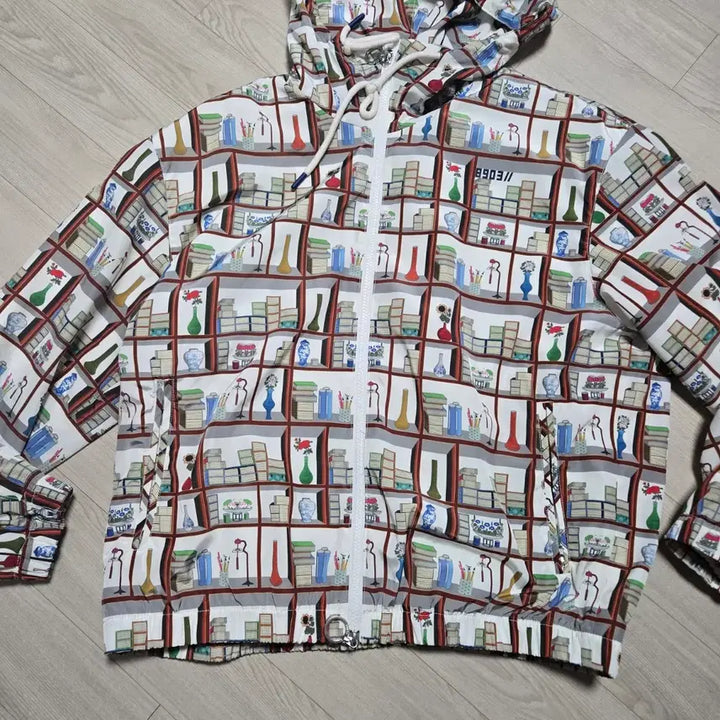 [BUNJANG] Beanpole Bookcase Pattern Hoodie Zip-Up Jacket (Overfit) / !!오늘만 이 가격  빈폴 책꽂이 패턴 후드 집업 자켓 오버핏