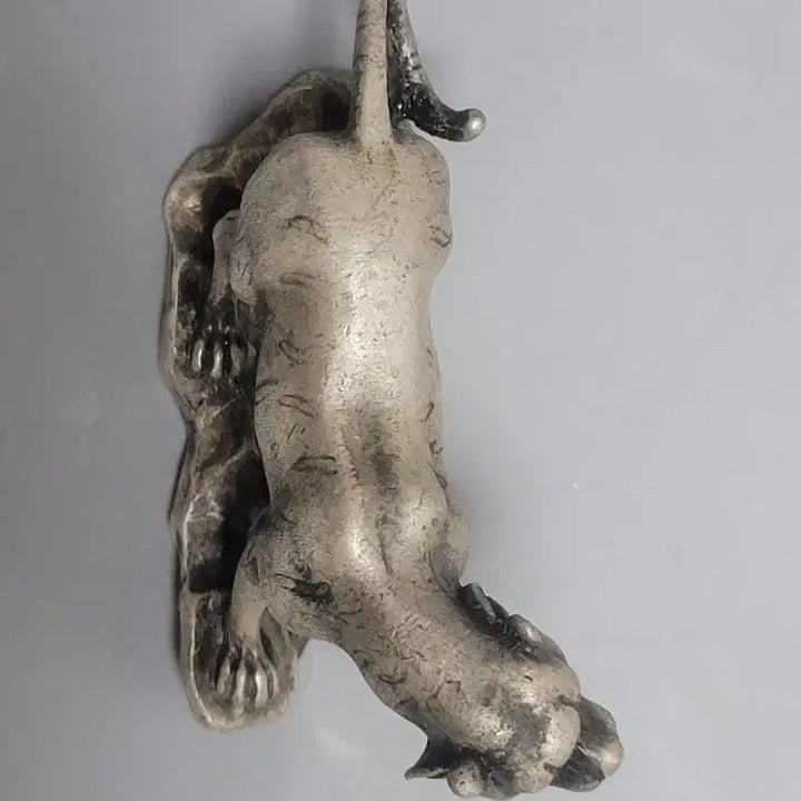 [BUNJANG] Antique White Copper Tiger Paperweight / 백동 호랑이 소형 문진