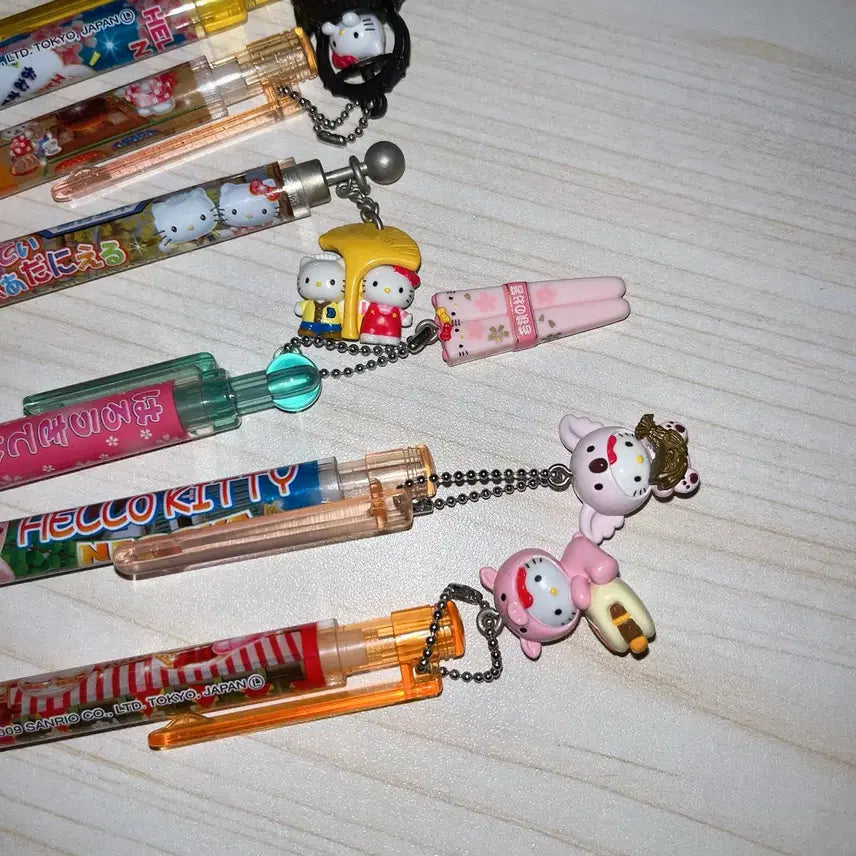 [BUNJANG] Sanrio Vintage Hello Kitty Pen/Mechanical Pencil/Strap Bundle Set / 일괄)고전키티볼펜/샤프/키티스트랩/킽스