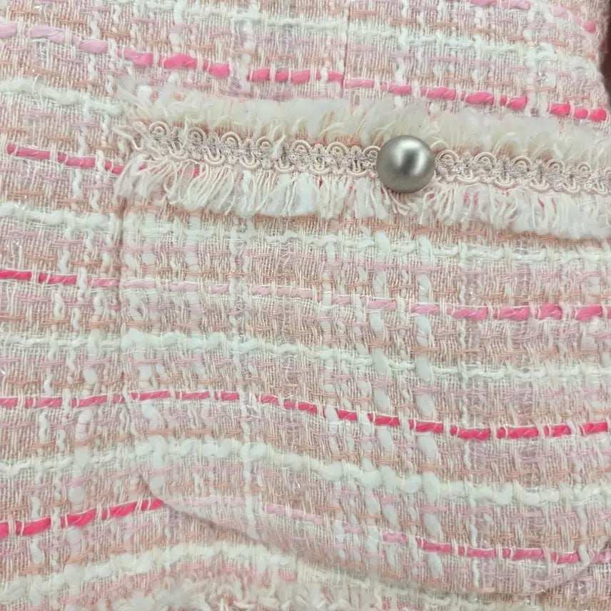 [BUNJANG] NAFNAF Pink Tweed Jacket [F20543] / NAFNAF 핑크 트위드 자켓 [F20543]