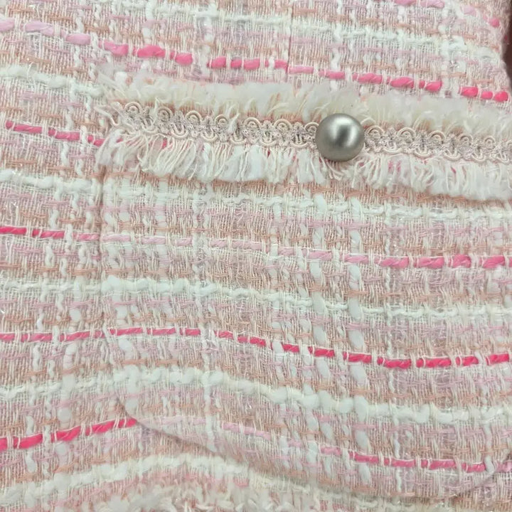 [BUNJANG] NAFNAF Pink Tweed Jacket [F20543] / NAFNAF 핑크 트위드 자켓 [F20543]