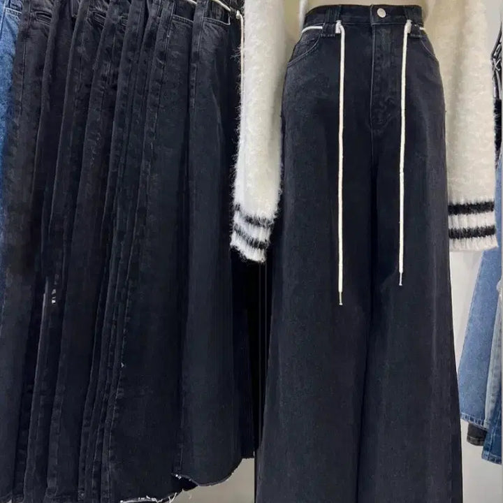 [BUNJANG] Rope Black Denim Wide Pants / 로프 흑청 와이드팬츠(새것)정가69,000