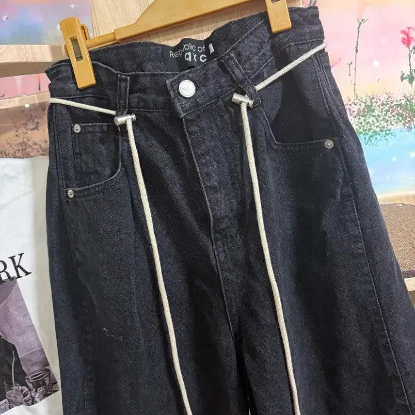 [BUNJANG] Rope Black Denim Wide Pants / 로프 흑청 와이드팬츠(새것)정가69,000