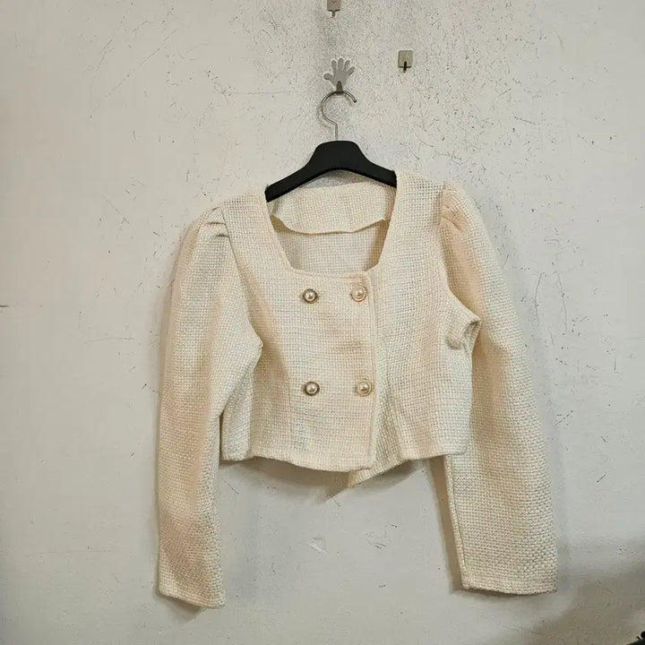 [BUNJANG] Ivory Tweed Crop Jacket / 아이보리 트위드 크롭 자켓