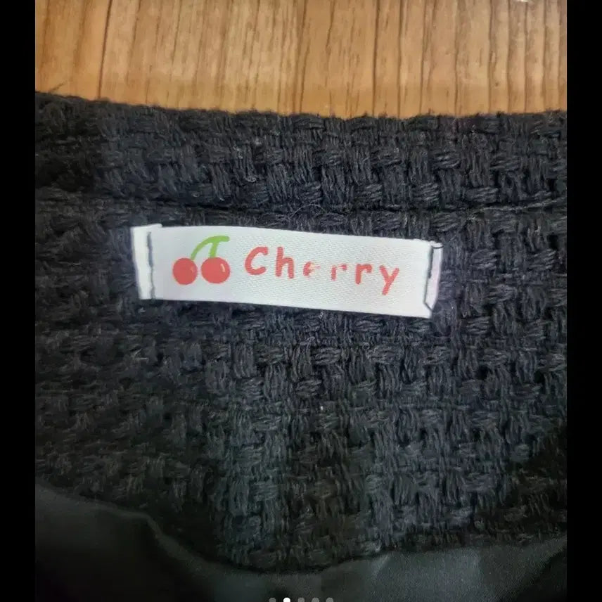 [BUNJANG] Cherry Black Tweed Cropped Jacket Size 55 / Cherry 블랙 트위드 크롭 자켓 55사이즈