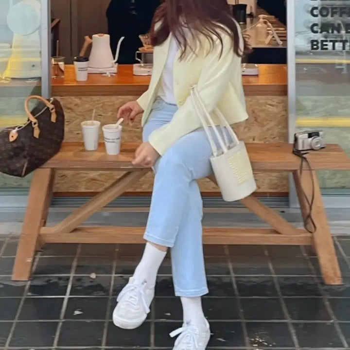 [BUNJANG] Lemon Yellow Spring Jacket / 봄 여성 자켓 레몬색상