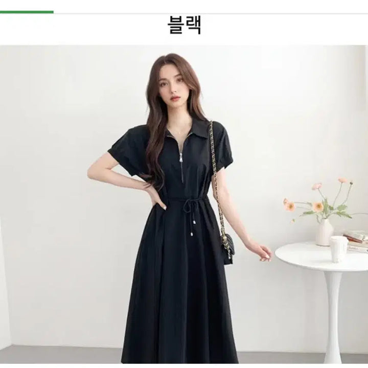 [BUNJANG] Lace-Up Puff Sleeve Daily Dress / 레이스업 원피스 퍼프소매 데일리룩(무료배송)