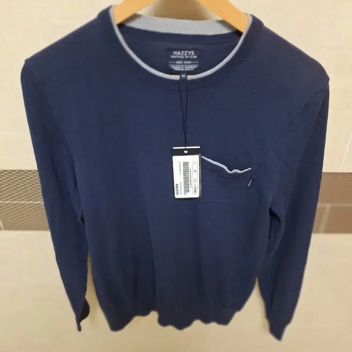 [BUNJANG] Hazzys Navy Round Neck Knit Sweater / 