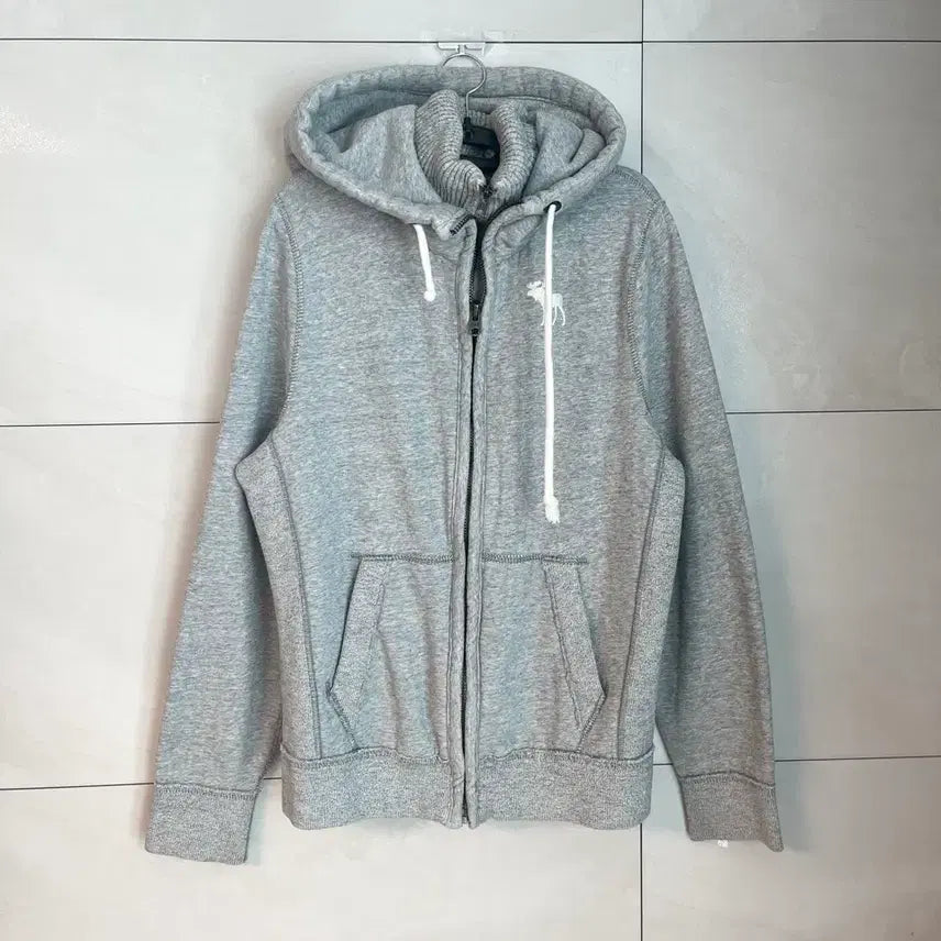[BUNJANG] Abercrombie White Reindeer Hoodie Gray [L] / 아베크롬비 화이트 순록 후드집업 그레이 [L]