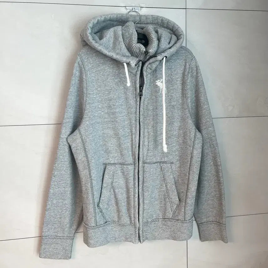 [BUNJANG] Abercrombie White Reindeer Hoodie Gray [L] / 아베크롬비 화이트 순록 후드집업 그레이 [L]