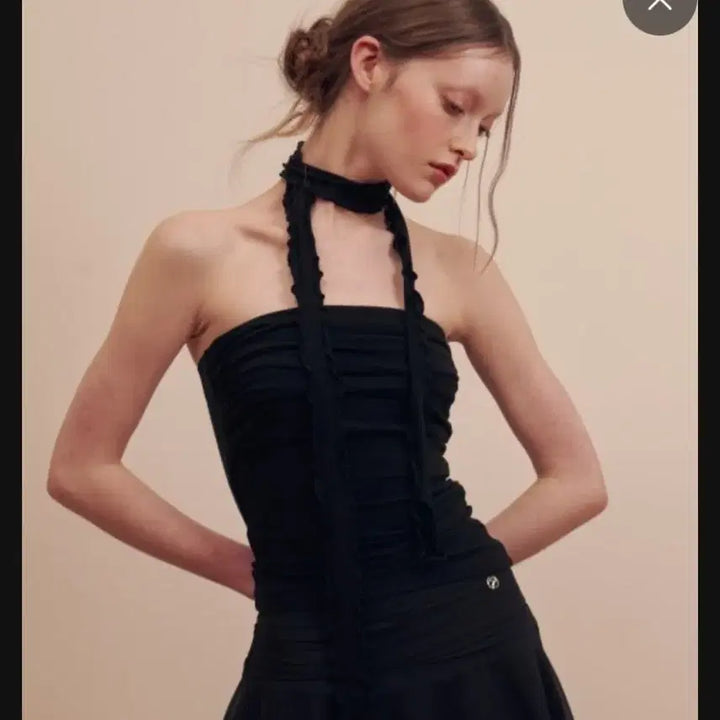 [BUNJANG] Pain or Pleasure Tube Top with Scarf Strap / 교신 페인오어플레져 머플러 튜브탑 발레코어 나시 (휴양지 바캉스 원피스