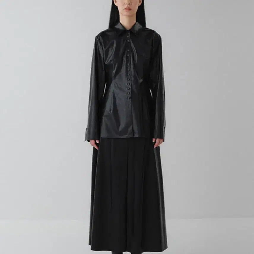 [BUNJANG] Buhhee Noah Eco Leather Shirt / 부희 노아 에코 레더 셔츠