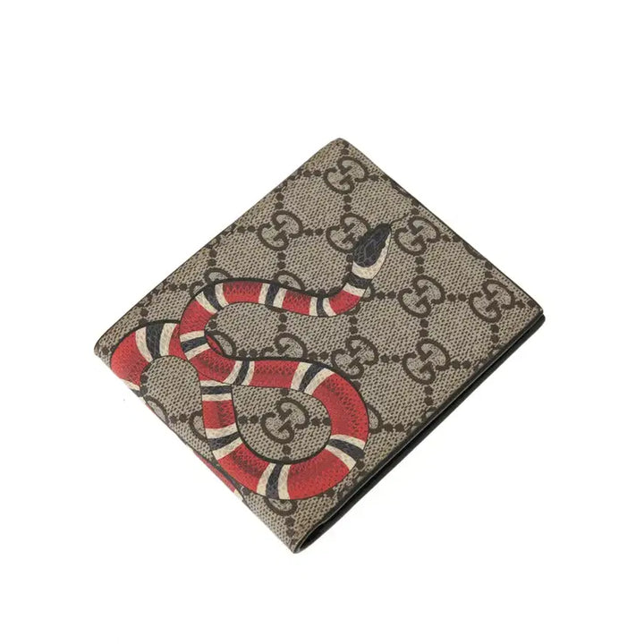 [BUNJANG] Gucci GG Supreme Snake Print Bifold Wallet / 구찌 스네이크 프린트 GG 수프림 반지갑 451268