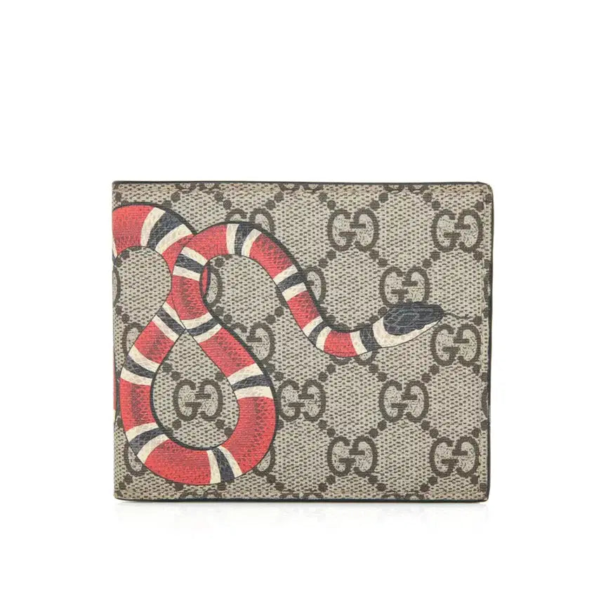 [BUNJANG] Gucci GG Supreme Snake Print Bifold Wallet / 구찌 스네이크 프린트 GG 수프림 반지갑 451268
