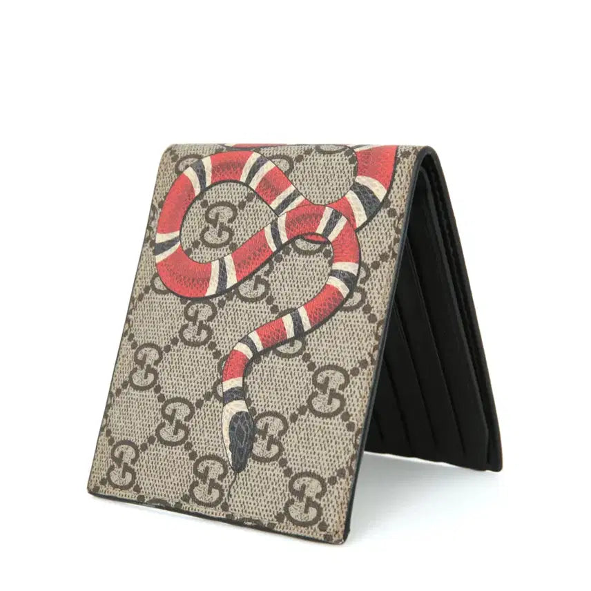 [BUNJANG] Gucci GG Supreme Snake Print Bifold Wallet / 구찌 스네이크 프린트 GG 수프림 반지갑 451268