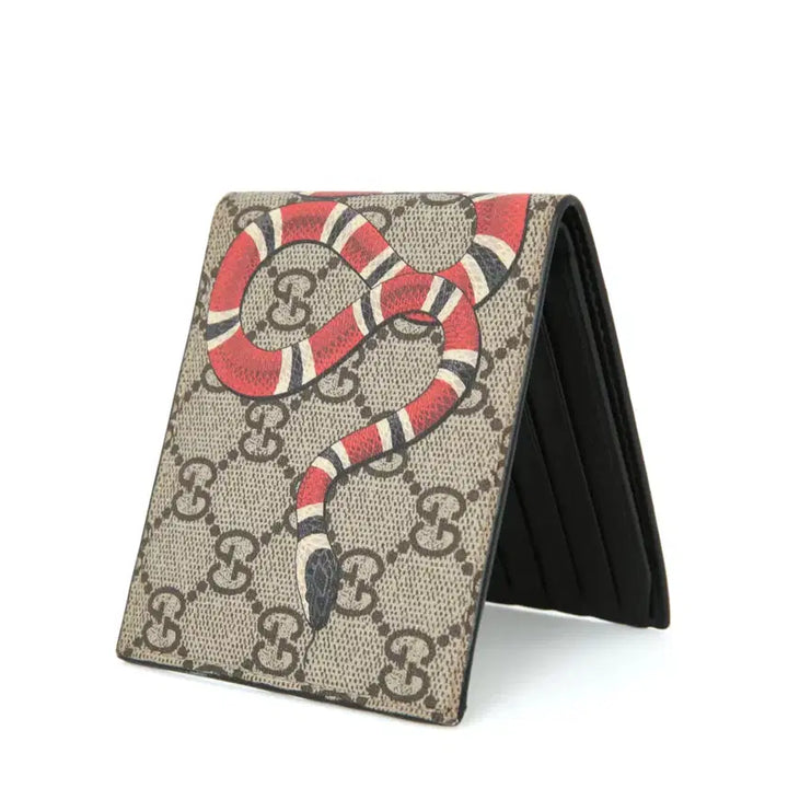 [BUNJANG] Gucci GG Supreme Snake Print Bifold Wallet / 구찌 스네이크 프린트 GG 수프림 반지갑 451268