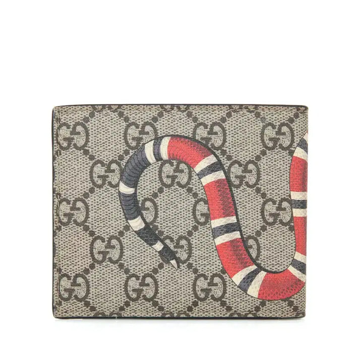 [BUNJANG] Gucci GG Supreme Snake Print Bifold Wallet / 구찌 스네이크 프린트 GG 수프림 반지갑 451268