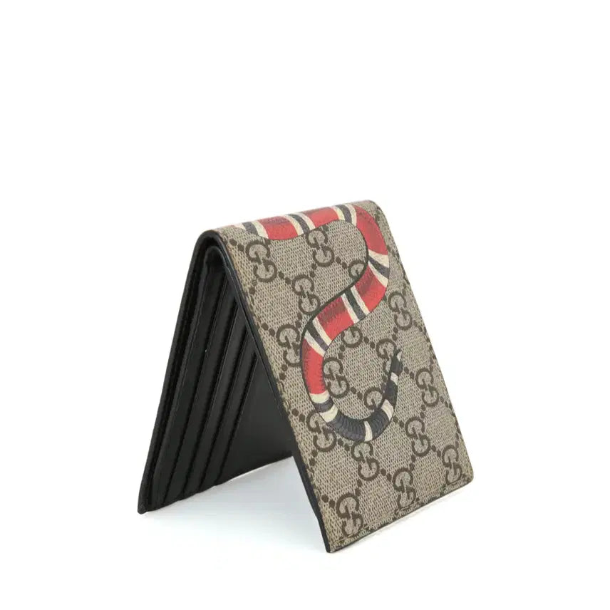 [BUNJANG] Gucci GG Supreme Snake Print Bifold Wallet / 구찌 스네이크 프린트 GG 수프림 반지갑 451268
