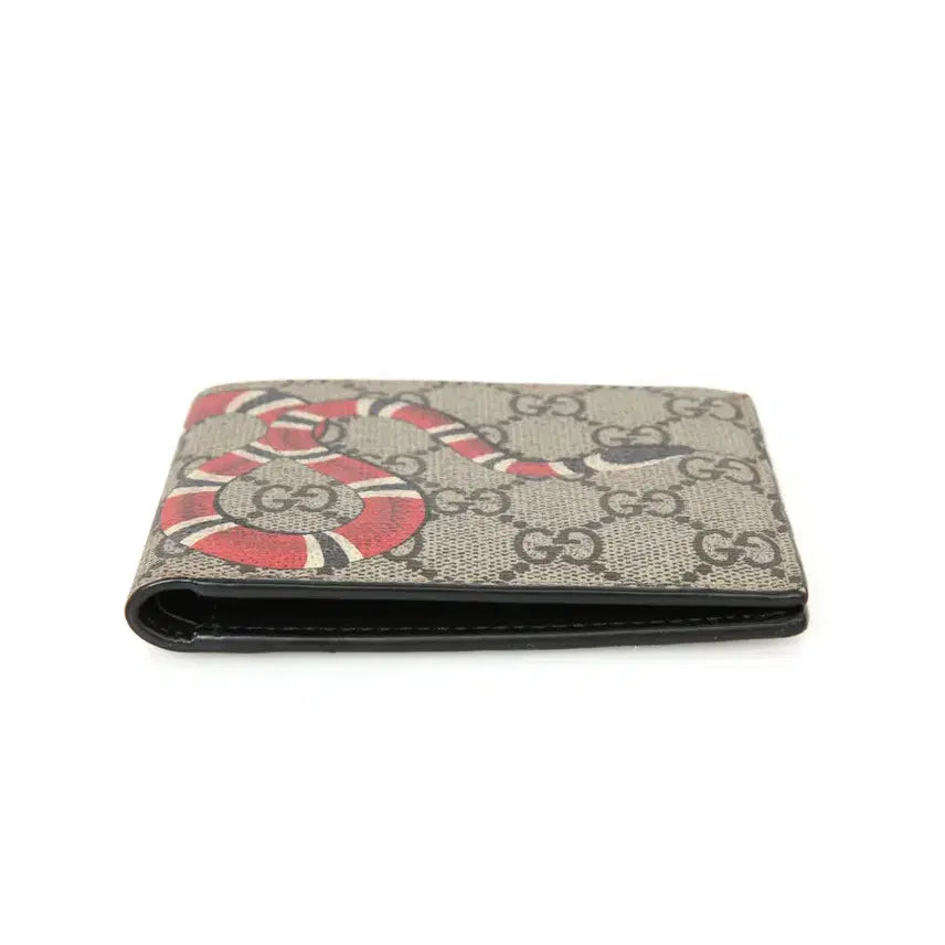 [BUNJANG] Gucci GG Supreme Snake Print Bifold Wallet / 구찌 스네이크 프린트 GG 수프림 반지갑 451268
