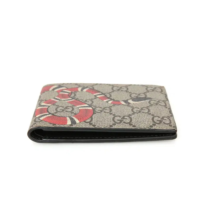 [BUNJANG] Gucci GG Supreme Snake Print Bifold Wallet / 구찌 스네이크 프린트 GG 수프림 반지갑 451268