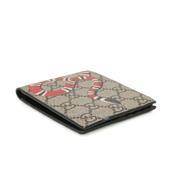[BUNJANG] Gucci GG Supreme Snake Print Bifold Wallet / 구찌 스네이크 프린트 GG 수프림 반지갑 451268