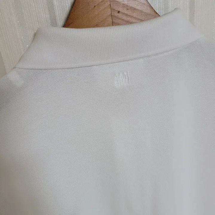 [BUNJANG] AMI White Small Heart Embroidered Polo Shirt / [L] 아미 화이트 스몰 하트자수 반팔 카라티 BFHPL001