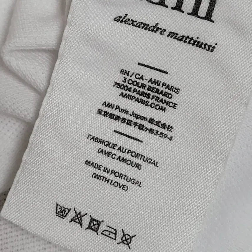 [BUNJANG] AMI White Small Heart Embroidered Polo Shirt / [L] 아미 화이트 스몰 하트자수 반팔 카라티 BFHPL001