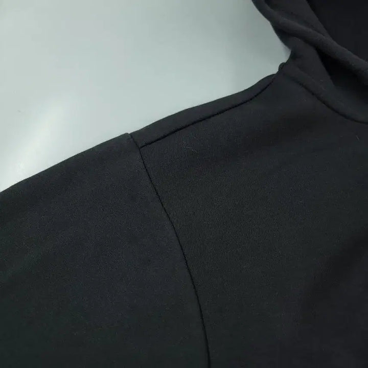[BUNJANG] Adidas Black White Logo Cotton Blend Hooded Zip-up Jacket / 아디다스 블랙 화이트 로고 삼선 코튼블렌드 후드집업 M-L
