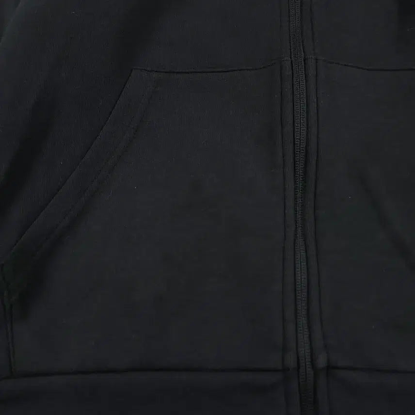 [BUNJANG] Adidas Black White Logo Cotton Blend Hooded Zip-up Jacket / 아디다스 블랙 화이트 로고 삼선 코튼블렌드 후드집업 M-L