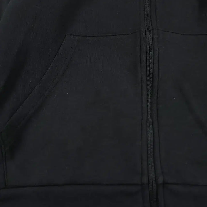 [BUNJANG] Adidas Black White Logo Cotton Blend Hooded Zip-up Jacket / 아디다스 블랙 화이트 로고 삼선 코튼블렌드 후드집업 M-L
