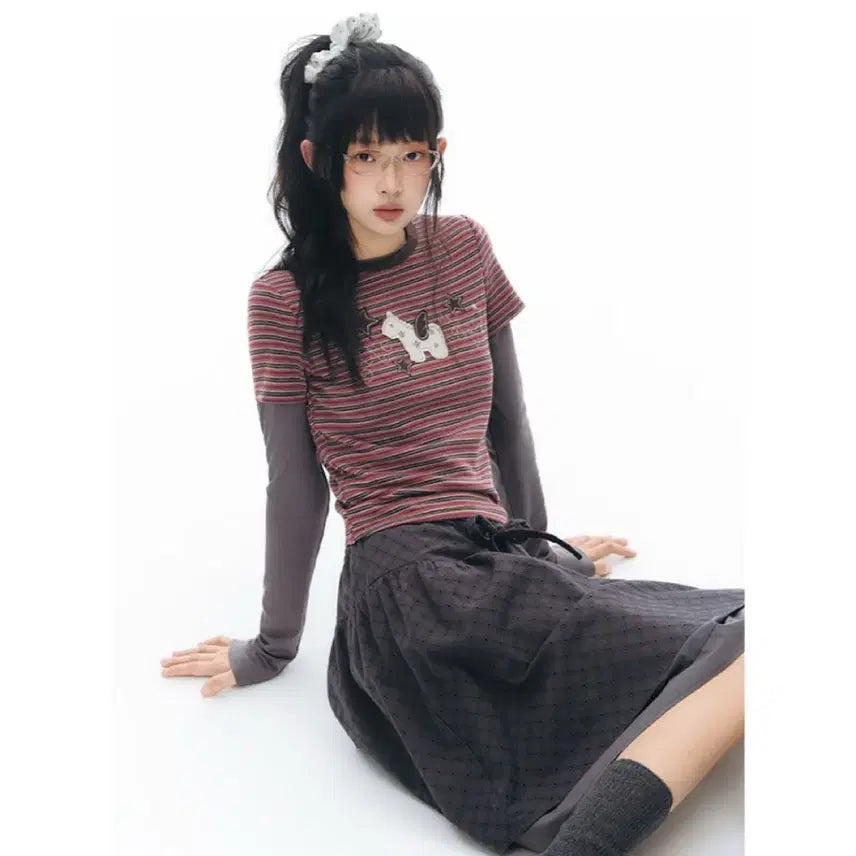 [BUNJANG] TAKEANAP Pony Applique Slim Fit T-shirt / TAKEANAP 티셔츠 반팔 테마 포니 아플리케 슬림핏 반팔 티셔츠