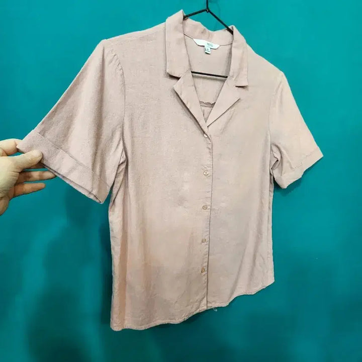 [BUNJANG] Mixxo Linen Blend Short-Sleeve Shirt / mixxo미쏘 여성 린넨혼방 반팔셔츠