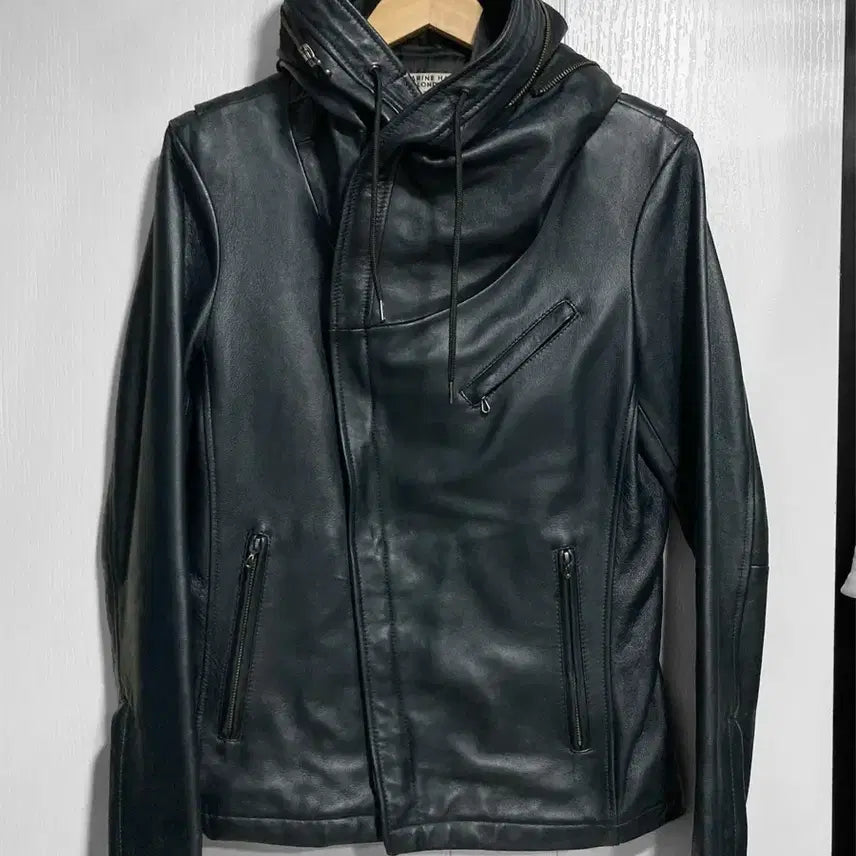 [SOLD OUT] 00s 캐서린햄넷 에일리언 후드 가죽 자켓