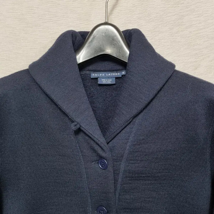 [BUNJANG] Polo Shoulder Collar Cardigan (Navy) Women&