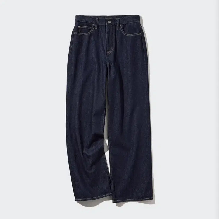 [BUNJANG] Uniqlo Wide Straight Jeans Women Navy / (마지막할인) 유니클로 와이드스트레이트진 우먼 navy