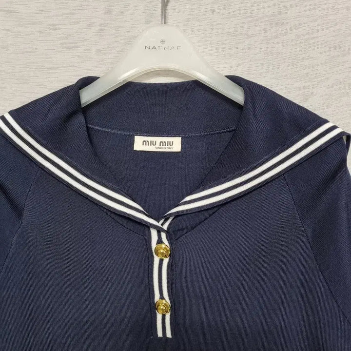 [BUNJANG] Miyumiyu Navy Knit Top / 미유미유 반팔 니트 여55ㅡ0403