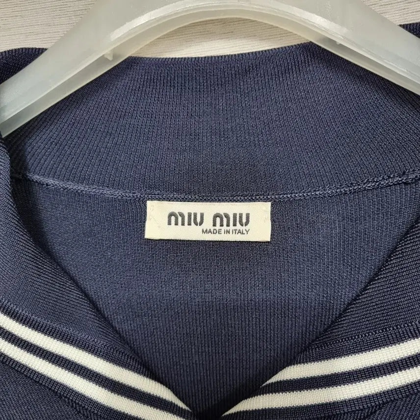 [BUNJANG] Miyumiyu Navy Knit Top / 미유미유 반팔 니트 여55ㅡ0403