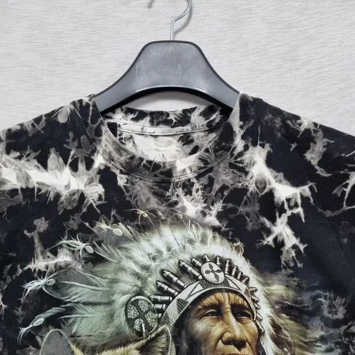 [BUNJANG] Indian Wolf Print T-shirt (Men&