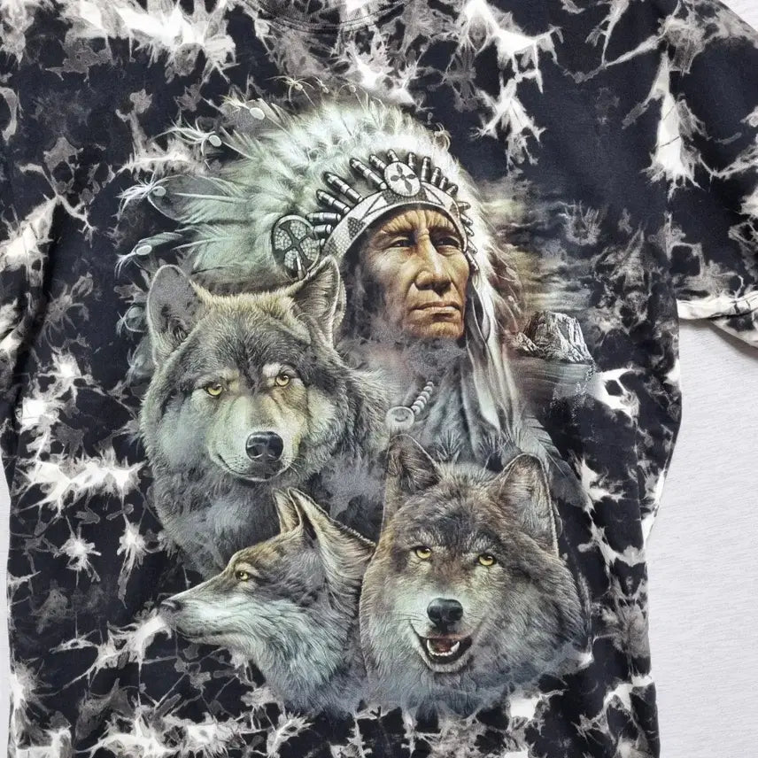 [BUNJANG] Indian Wolf Print T-shirt (Men&