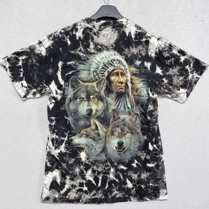 [BUNJANG] Indian Wolf Print T-shirt (Men&