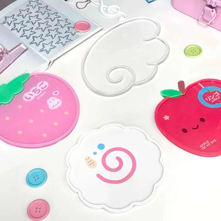 [BUNJANG] Strawberry, Apple, and Narutomaki Acrylic Tray / 사과 / 나루토마키 / 딸기 아크릴 트레이