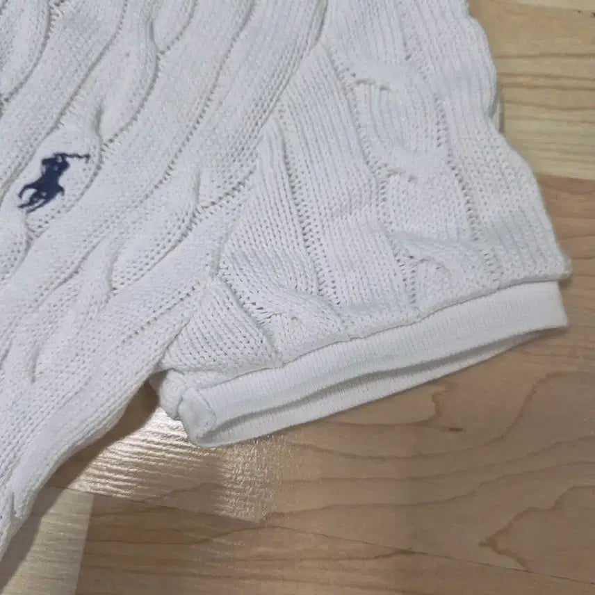 [BUNJANG] Polo Ralph Lauren Cable Knit Collar Half Sleeve Long Dress / (장원영,윈터착용)폴로 랄프로렌 케이블 꽈배기 카라 반팔니트 롱원피스