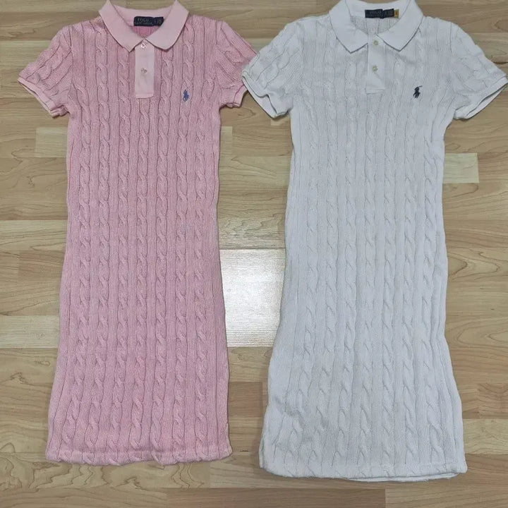 [BUNJANG] Polo Ralph Lauren Cable Knit Collar Half Sleeve Long Dress / (장원영,윈터착용)폴로 랄프로렌 케이블 꽈배기 카라 반팔니트 롱원피스