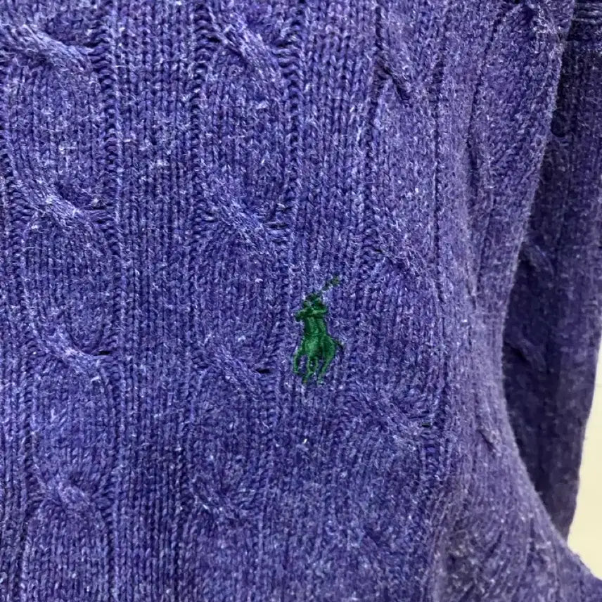[BUNJANG] Polo Ralph Lauren Purple Cable Knit Sweater / polo 폴로 랄프로렌 퍼플 케이블 니트