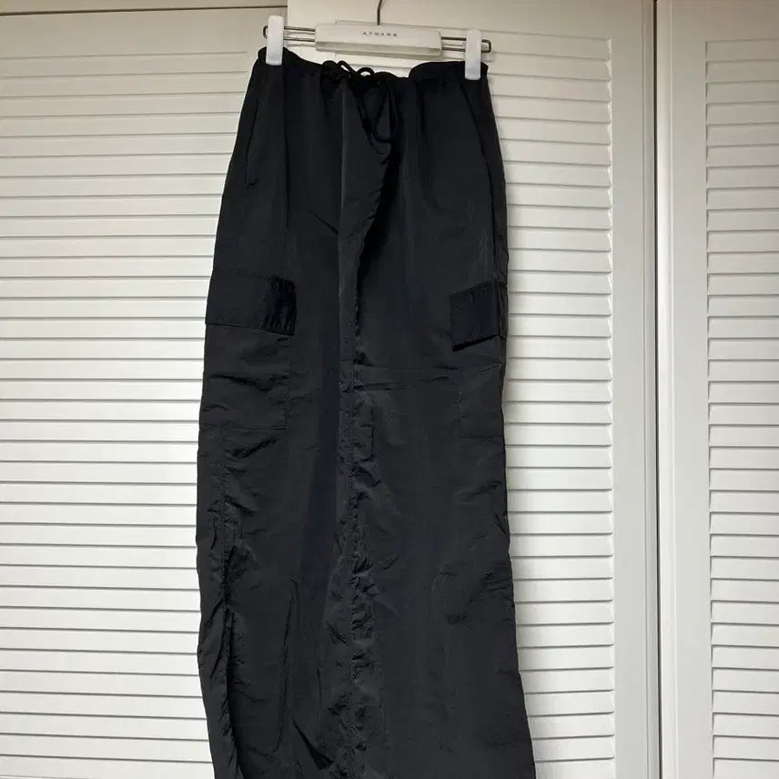 [BUNJANG] Black Cargo Long Skirt / 블랙 카고 롱 스커트