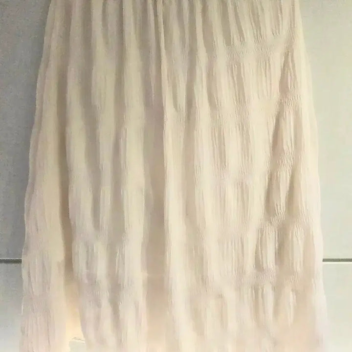 [BUNJANG] Ivory See-Through Pleated Skirt / 아이보리 시스루 주름 스커트