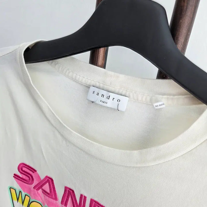 [BUNJANG] Sandro Printed Ivory Short Sleeve T-shirt / 정품 산드로 sandro 프린팅 아이보리 반팔 티셔츠